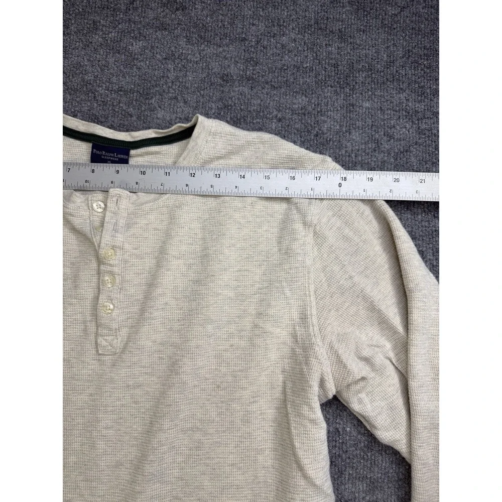 Polo Ralph Lauren Sleepwear Long Sleeve Henley 100% Cotton Gray Size XL